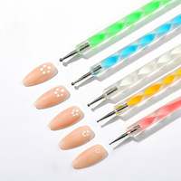 Fourniture professionnelle 5 pièces double extrémité pointillage Nail Art stylo Kit ensemble dessin strass pointillage ongles manucure Art stylo brosse outils