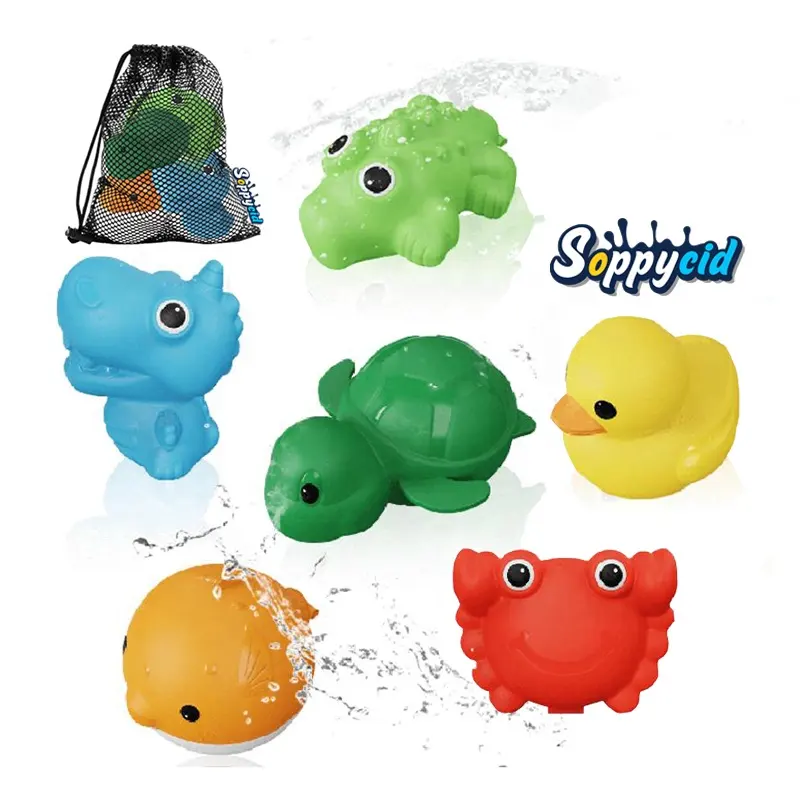 Animal Silicone Baby Bath Toys Set Spray Water Infant Children's Water Bathing Toy Shower For Toddler Reusable Water Balloon