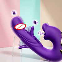 Silikon G-Punkt Vibrator für Frauen mit 7 Klopf- & 5 Leck-Saug-Modi, USB-Stromversorgung, Dildo & Rosen-Vibrator Typen