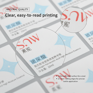 Etiquetas de vinilo personalizadas, coloridas y duraderas, adecuadas para productos de cuidado de la piel, cosméticos y botellas de vidrio. - Product Image 6