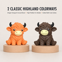 Jouet Squishy Mignon Vache Highland, Jouet Anti-Stress Doux à Presser, Cadeau pour Fête Thème Ferme
