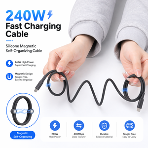 Câble de charge magnétique en silicone haute flexibilité Tenova Factory, résistant à plus de 20 000 tests de flexion, durable - Product Image 2