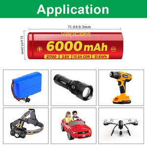 แบตเตอรี่ F60 21700 3.7V 6000mAh 12.5A สามารถชาร์จได้สำหรับก้อนแบตเตอรี่ - Product Image 3