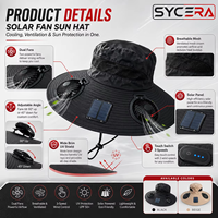 Chapeau de travail extérieur à logo personnalisé, à énergie solaire, avec double ventilateur de refroidissement, large bord, maille respirante, protection solaire - Fournisseur