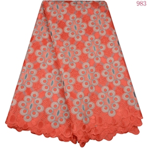 Ultime Svizzero Tessuto di Pizzo di Cotone Africano 2020 Traspirante Nigeriano Svizzero Del Voile Del Cotone Tessuti di Pizzo Con Le Pietre Per Il Cucito 1900 - Product Image 5