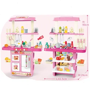 99 Stk. pädagogisches Spielzeug Kunststoff echter Kochhahn Waschbecken Reiniger Auslass Set Mini-Küchen- und Essenspielzeug für