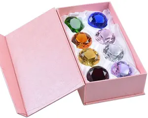 50mm (2 pulgadas) 8 unids/set de diamantes de cristal pisapapeles decoración de la Mesa de Multicolor con caja de regalo Regalos de novia