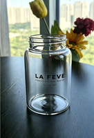 Bocal hermétique en verre borosilicate de qualité alimentaire, anti-humidité, anti-poussière, transparent, avec couvercle à vis en bois