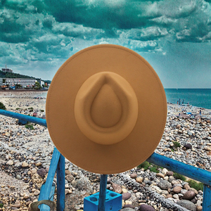 Sombrero Fedora de Ala Ancha de 9.5 cm con Copa en Forma de Corazón para Hombres y Mujeres, Ideal para Escenas Casuales - Product Image 3