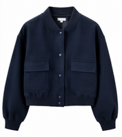 Nouvelle Collection Printemps-Automne : Manteau Court Élégant Femme Style Européen et Américain, Col Montant, Boutonnage Simple, Grandes Poches, Effet 3D