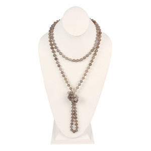 Collier long noué à la main en pierre naturelle - Product Image 6