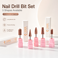 5 embouts en carbure de tungstène pour perceuse à ongles, outil multifonctionnel pour manucure et pédicure, revêtement or rose