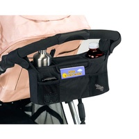 Organisateur de poussette double écologique pour bébé avec dragonne amovible, sac de rangement multi-usages