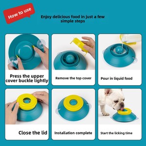 Plato interactivo para mascotas con ventosa, comedero lento, dispensador de golosinas, rompecabezas para perros y gatos, venta al por mayor de artículos para mascotas - Product Image 3