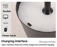 Lampe de table LED chic sans fil rechargeable, avec commande tactile, pour décoration de mariage, fête, maison, chambre, bureau, salle d'étude