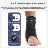 Attelle de cheville stabilisatrice avec système de fermeture à molette, en Spandex et Nylon, protection de base pour les modes de vie actifs - Conception respirante unisexe