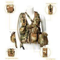 Camouflage Rifleman FLC Set Tactical Vest Plate Carriter avec pochettes extérieures Sac à dos d'assaut et sac d'hydratation