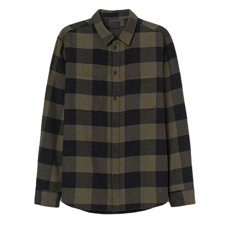 Pro manufacturer fast sampling button down collar rounded hem classic design shirts stylish flannel soft cotton plaid shirt