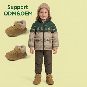 <span class=keywords><strong>Stivali</strong></span> Invernali da <span class=keywords><strong>Bambina</strong></span> in Camoscio alla Caviglia, Caldi, con Suola in EVA, Slip-On, Piatti, Colore Kaki, Motivo Uniforme - Product Image 1