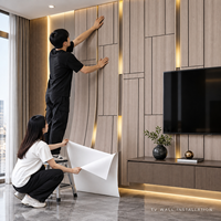 Panneau rectangulaire en bois gris 60x60cm, motif à coller, papier peint auto-adhésif avec surface en PET et mousse IXPE pour murs intérieurs