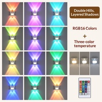 Lampu Dinding RGB Ambient, Pemasangan Magnetik, Sensor Gerak PIR, Lampu Dinding LED Isi Ulang dengan Remote