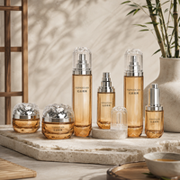 Bouteilles et pots en verre pour soins de la peau, impression personnalisée, multicolores, à fond géométrique facetté, 20g 50g 30ml 40ml 100ml 120ml, pack