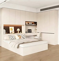 Armoire de rangement pliable personnalisable en panneaux MDF et mélaminé, design minimaliste, gain de place pour chambre à coucher, Yuanmengju