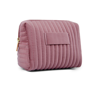 Vente chaude, trousse de maquillage en velours personnalisée avec logo, grande capacité, fermeture éclair, trousse de toilette - Product Image 3