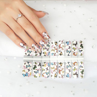 Autocollants pour ongles 3D étanches motif papillon doré cœur français lune artistique personnage Fête de l'Indépendance OEM 2026