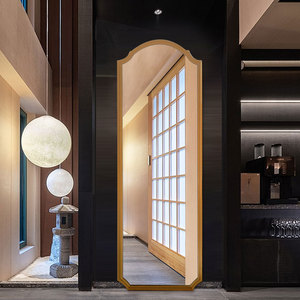 Cổ Pháp Tường Bằng Gỗ Gương Thêm Lớn Trang Trí Arched Vàng Khung Gỗ Đứng Đầy Đủ Chiều Dài Kích Thước Lớn Sàn Gương - Product Image 1
