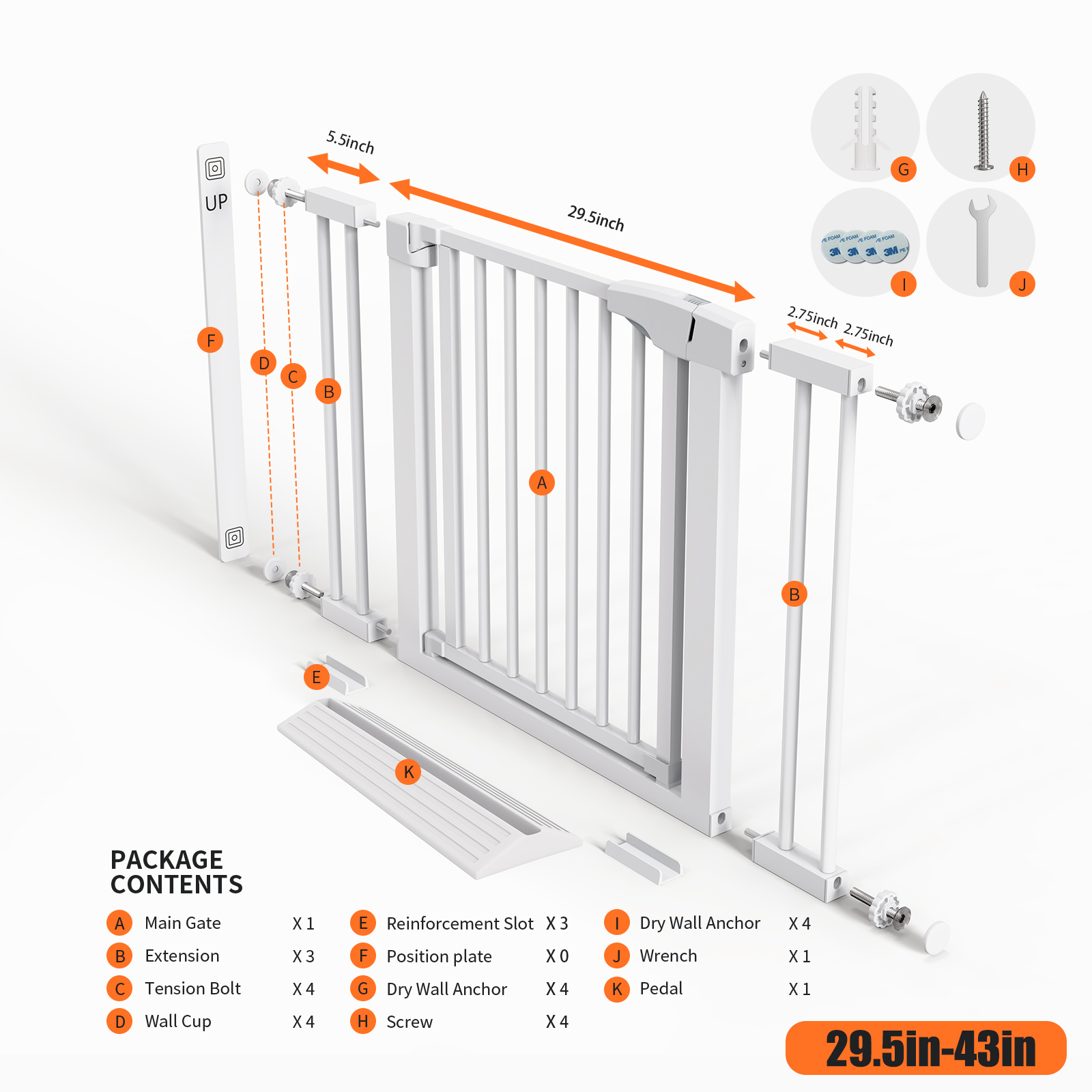 Blanc 75-110cm