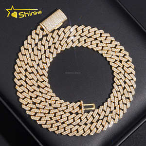Catena e Bracciale Miami Cuban Link in Ottone con Certificato GRA, 8mm, 2 File di Pietre VVS Moissanite, Stile Iced Out, Prezzo all'Ingrosso - Product Image 3