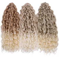 Extensions de cheveux synthétiques bouclés pour tresses, 22 pouces, 100 grammes, fibres haute température, pour tresses au crochet, ondulations profondes
