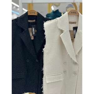 เสื้อแจ็คเก็ตผ้าทวีดผู้หญิง S6K สีดำ ไซส์ M L XL 6128 - Product Image 2