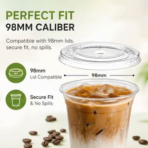 Vaso de Café Desechable Transparente de PET de Alta Calidad de 18 oz y 98 mm con Logotipo Personalizable para Bebidas de Cafetería - Product Image 3