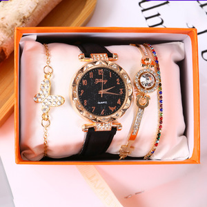 Women's Crystal Watch <b>Bracelet</b> <b>Set</b> With Cross Charm Gift For Her 4.53 In X 2.95 In Jewelry Box Packaging - Product Image 3