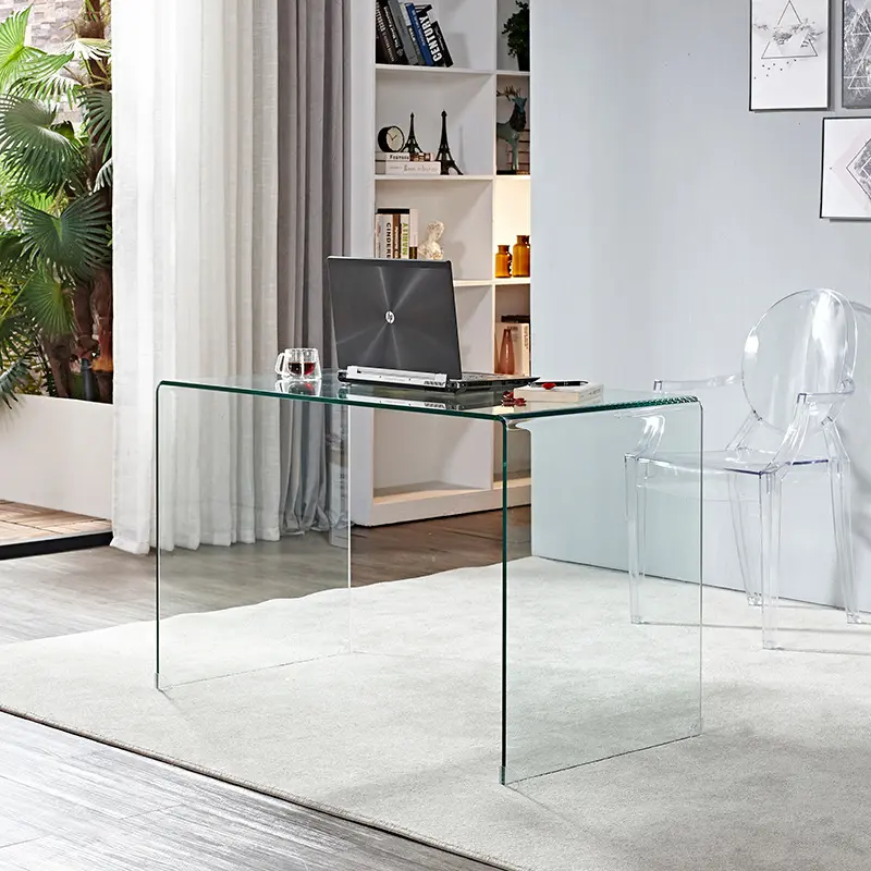 Простой прозрачный стеклянный компьютерный стол настольный домашний комбинированный стол простой ноутбук современный стол письменный стол офис
