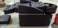 Coussin carré en caoutchouc noir à séchage rapide pour fauteuil de lavage de cheveux