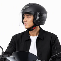 Casque de moto amovible 3/4 ouvert, aérodynamique et ventilé, blanc