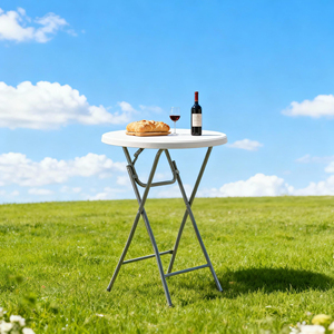 Kapalı açık kullanım için kapalı açık kullanım için taşınabilir taşınabilir ABS plastik yuvarlak katlanır masa - Product Image 1