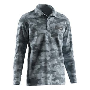 Chemises tactiques à manches longues pour hommes, camouflage blanc, polo de pêche, polo de golf, durable, séchage rapide, protection UV - Product Image 3