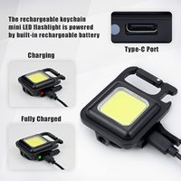 Senter Mini Saku Murah Isi Ulang Magnetik Cob Aluminium Kecil Lampu Camping Braket Lipat Pembuka Botol IP44