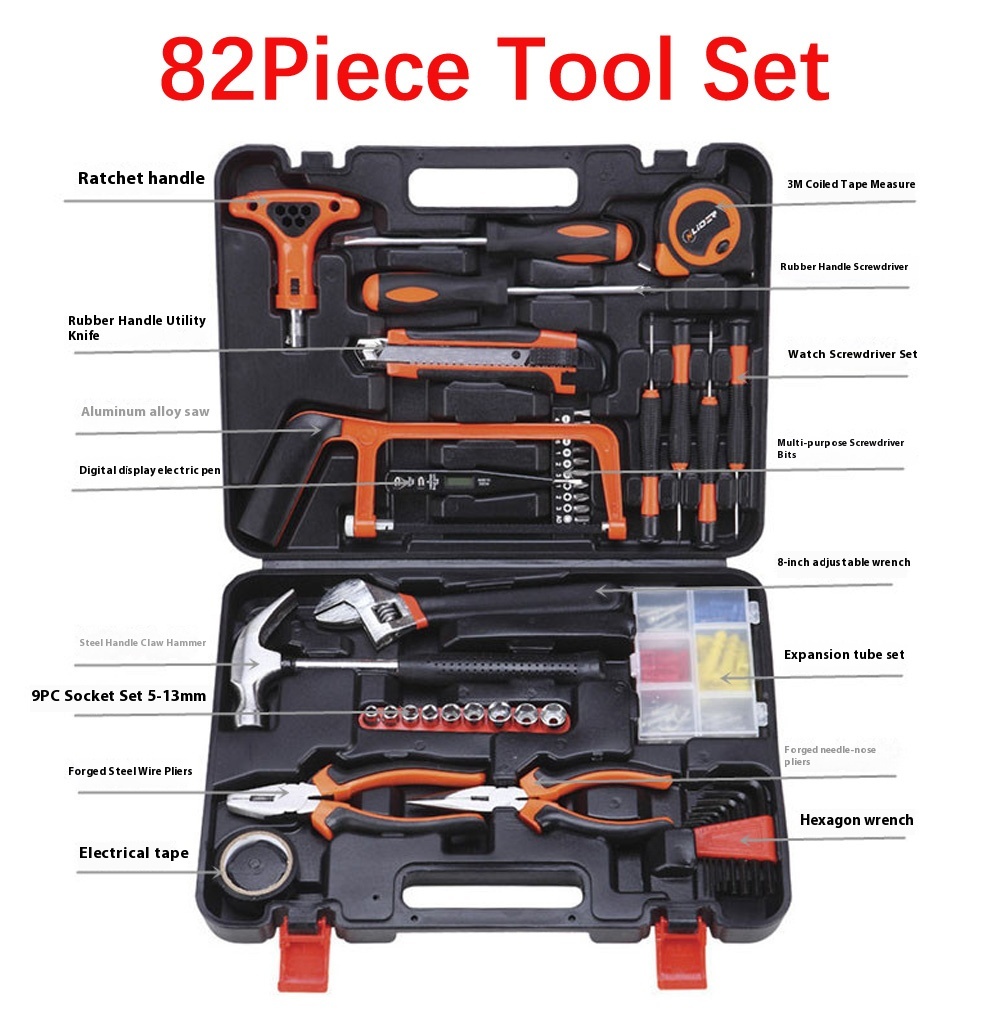 Ensemble d'outils à main de 82 pièces