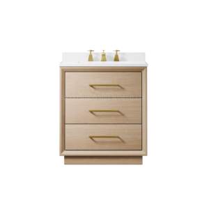Tocador de baño de lujo Smartwood de gama alta Gabinete de madera maciza con espejo y fregadero de cerámica - Product Image 1