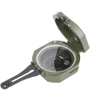 High Quality Luminous Compass with Leather Clip Clinometer Mirror Coordinate Line Precise Durable Compass