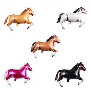Ballon en aluminium coloré en forme de <span class=keywords><strong>cheval</strong></span>, <span class=keywords><strong>82</strong></span>*51cm, cinq couleurs (noir, <span class=keywords><strong>blanc</strong></span>, rose, marron et marron clair) pour la décoration, Année du <span class=keywords><strong>Cheval</strong></span> - Product Image 1