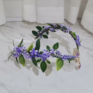 Corona de flores de maternidad para boda, accesorios florales para la cabeza, accesorios para fotos, diadema de flores, tocado de novia, tocado de guirnalda