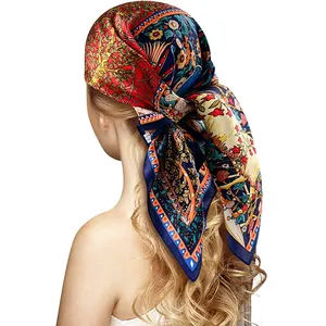 Large Satin Head Scarves - Satin Silk Square Like Neck Scarf Hair Wraps Headscarf for Sleeping Head Scarf Bundle