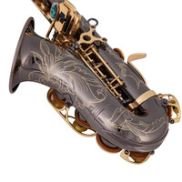 Black Nickel Gold Curved Eb Soprano Saxophone Brass Wind Instrument BB Tone Adjustable Professional Performance Student Band