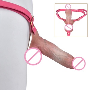 21.4cm Premium Silicone Dual-layer <b>Dildo</b> with Triangle Base Strapon <b>Dildo</b> with Harness Intense Stimulation Couples Flirting Play - Product Image 1